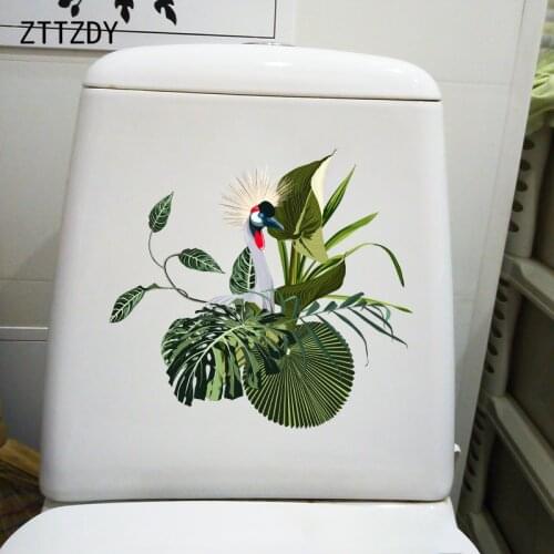 ZTTZDY 23CM×21.3CM Tropical Plants Modern Art Home Decoration Wall Stickers Toilet WC Accessories T2-0761