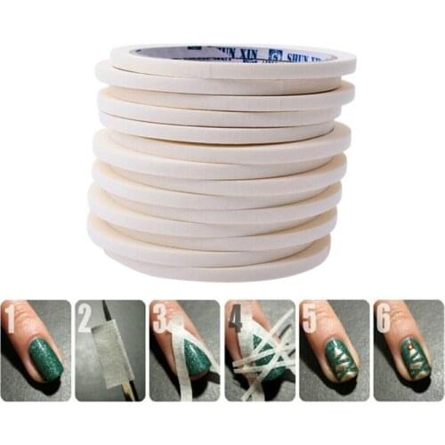 1 Roll 0.5cm*170cm Manicure 3D Nail Art Tips Creative Nails Stripe Tape Rolls White Tape Stickers For Masking Pattern