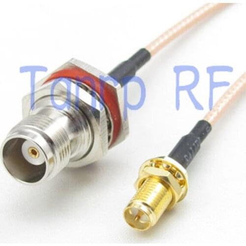 10pcs 15CM Pigtail coaxial jumper cable RG316 extension cord 6inch TNC female jack to RP SMA female RF adapter connector
