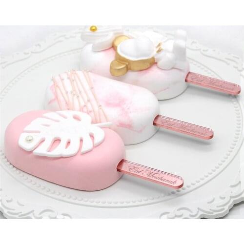 24pcs*Custom Logo Acrylic Cakesicle Ice Cream Sticks, DIY Handmade Making Crafts Baby Shower Kis Gift, ,Baking Decoration