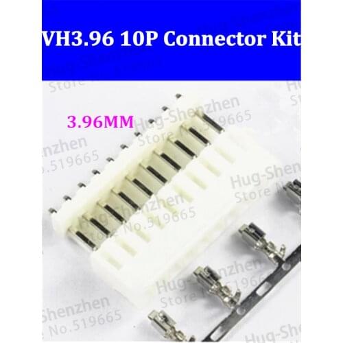 50sets/lot VH3.96-10P 10Pin 10-pin 3.96mm Splice Connector socket Pitch 3.96mm ( Plug + Straight Seat + Reed )