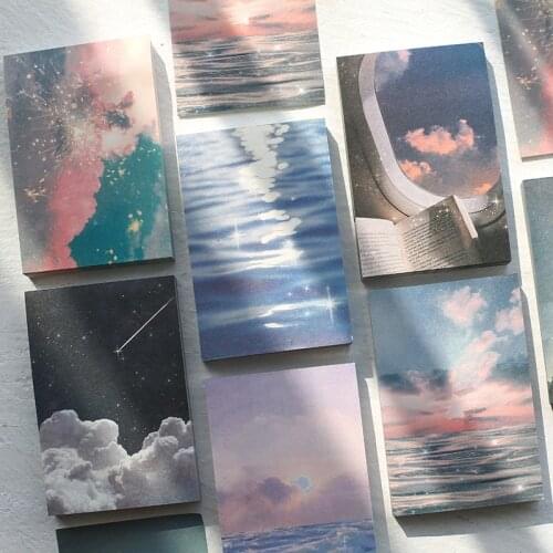 Wandering Stars Memo Pad 100 Sheets Mini Moon Aurora Crystal Rainbow Note INS Diary Planner Stickers Office Notepad School A6478