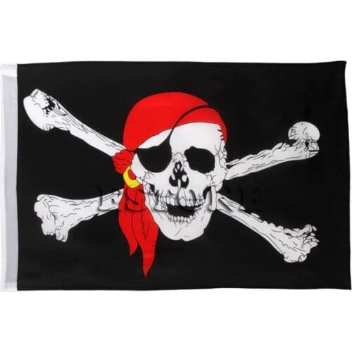 1Pc 60*90 CM Large Skull Crossbones Pirate Flag Jolly Roger Hanging With Grommet NO Pole
