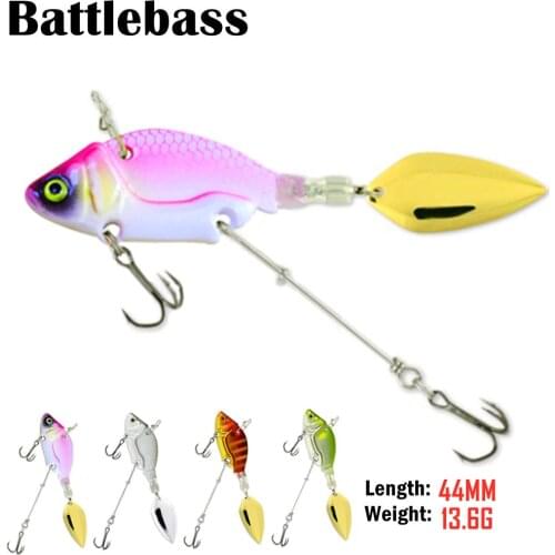 BATTLEBASS Brand 2021 Metal VIB Lure 44MM 13.6g Spinning Spoon Cicada Vibration Artificial Jig Bait For Sea Bass Pike Fishing