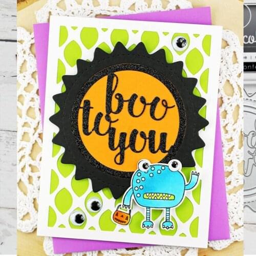 Boo to you Circle Metal Cutting Dies Silver Stencil For Scrapbooking Album Photo Paper Card DIY Craft Fun New 2019 99MM*99MM