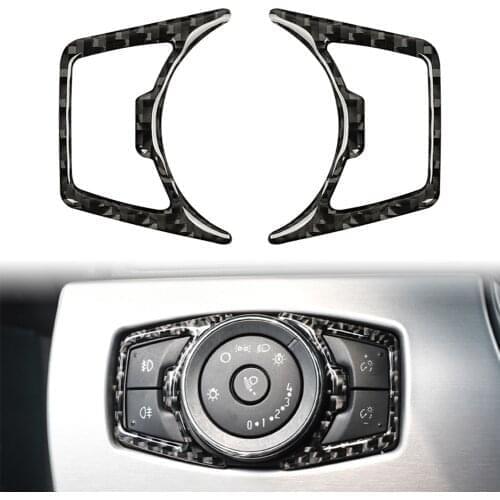 Car Headlight Switch Trim Decor Cover For Ford F150 Mustang Explorer 2015 2016 2017 2018 2019 Carbon Fiber ABS Car Accessories