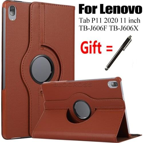 For Lenovo Tab P11 11 inch P11 Pro 11.5 inch 2020 Case Cover TB-J606F TB-J706F Case PU Leather 360 Degrees Rotating Funda Cover