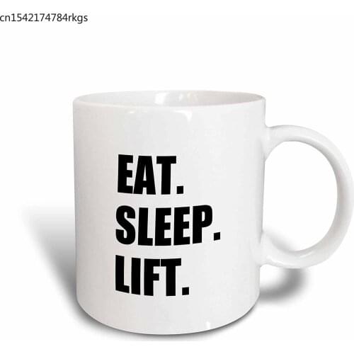Eat Sleep Weightlifting-Weight Lifting Fitness Body Building" Two Tone Mug, 11 oz