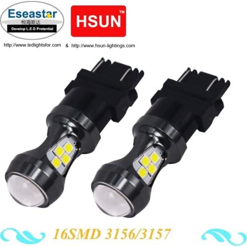 Eseastar 2pcs led Bulbs 3056 3156 3057 3157 p27/7w T20 For car Rear Brake Lights Turn Signal Tail Lamps - Yellow DC12-24V