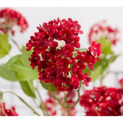 High-end artificial flower three-headed snowball flower hydrangea home living room wedding model room floor flower
