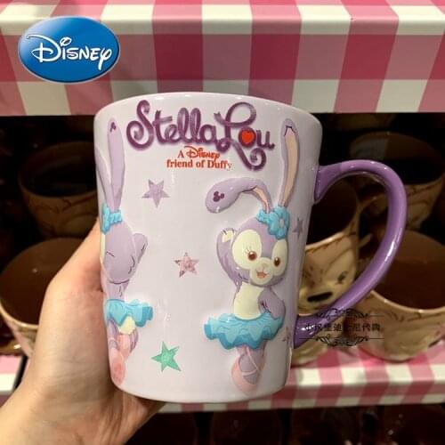 Disney Cartoon Cute Stellalou Ceramic Mug Mug Spoon Drinking Cup Mug
