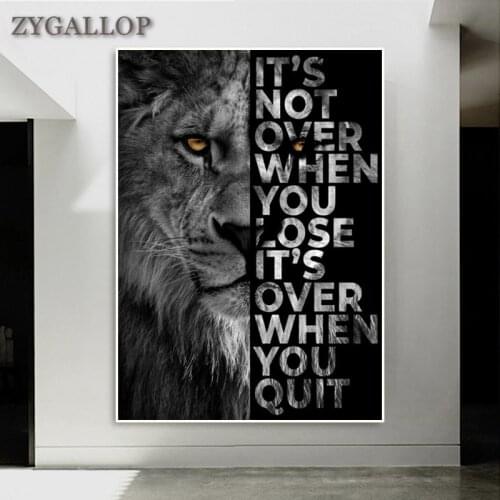 Wild Lion Letter Motivational Quote Art Posters and Prints On Canvas Painting Modern Wall Art Office Home Decor Pictures Mural