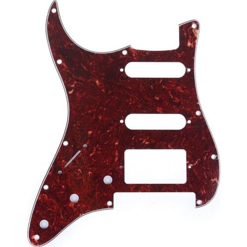 Musiclily Pro Left Handed 11-Hole Strat HSS Guitar Pickguard for USA/Mexican Strat Floyd Rose Bridge Cut, 4Ply Vintage Tortoise