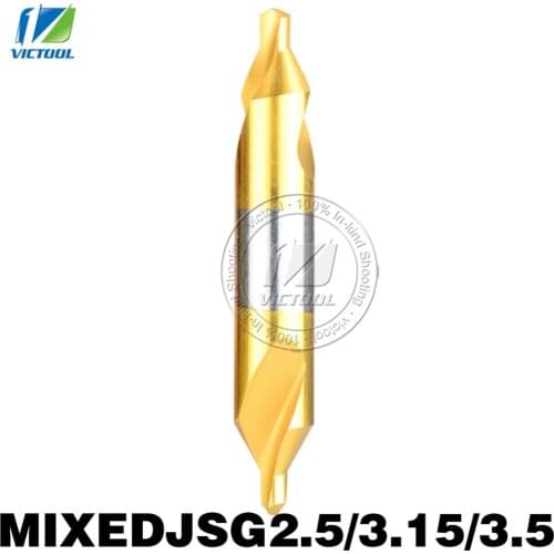 3pcs/lot High-Speed-Steel Mixed JSG2.5/3.15/3.5 Combined Center Drills Bit Set 60 Degree Angle Countersink Tool For Metalworking