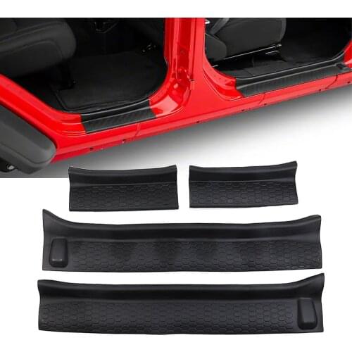 Door sills Car Pedal Scuff Plate Entry Guards-Black For Jeep Wrangler JL 2018-2021Car Door Sill Protector Plate Guard Accessorie