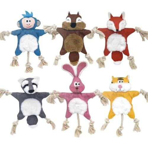 No Stuffing Plush Dog Toys Cotton Rope Limbs Puppy Chew Toy For Small Medium Dogs Pet Interactive Squeaky Toys Dog Supplies