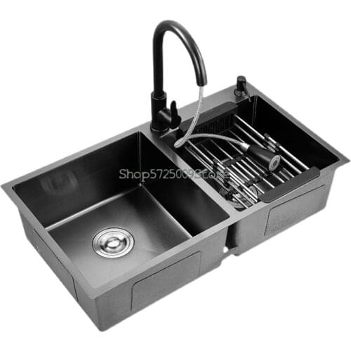 German Nano Sink Manual Double Groove Household Kitchen 304 Stainless Steel Sink Large Sink