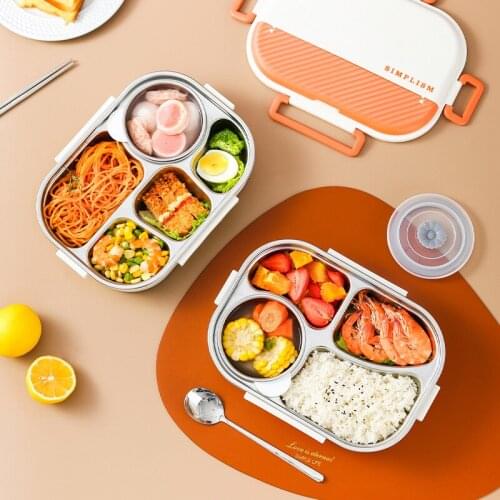 New 316 Stainless Steel Japanese Style kids lunch Box Hits Color Students school bento boxes Microwave food storage containers