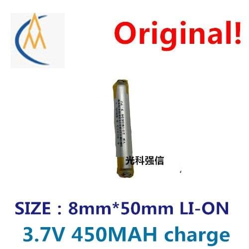 New sufficient capacity polymer li-ion battery 3.7 V 08500 450 mah cylindrical polymer rechargeable batteries and durable