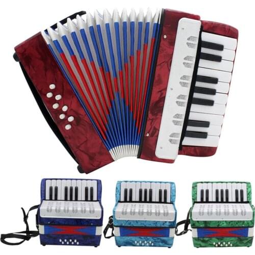 17 Key Professional Mini Accordion Educational Musical Instrument Cadence Band for Both Kids & Adult 3 Colors Optional