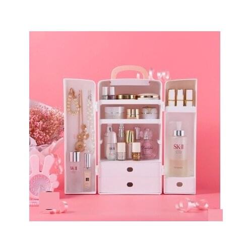 Cosmetic Organizer Cute Drawer Shelf Finishing Dust-Proof Portable Skincare Storage box