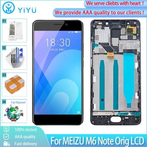 5.5'' Original LCD+Frame For MEIZU M6 Note LCD Display Touch Screen Digitizer Assembly Replacement For MEILAN NOTE 6M721H M721Q