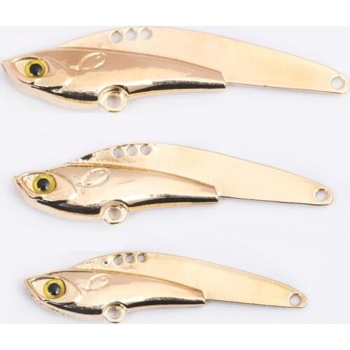 Variety of styles Gold Silver Metal VIB Lures Strong vivid Vibrations Spoon Lure Fishing bait Bass Artificial Hard Bait 3D Eyes