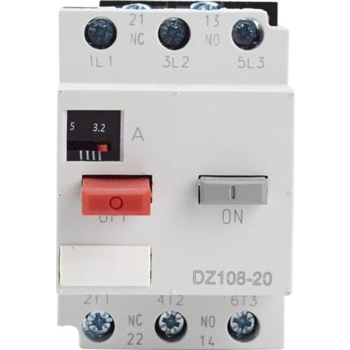 Motor Protector Molded Case Circuit Breaker Overload Protection 3VE1 Motor Switch DZ108-20