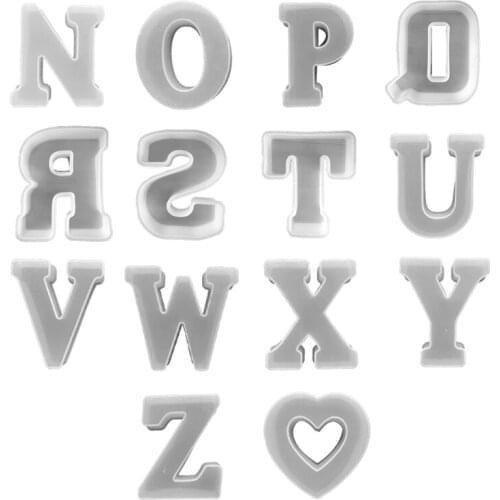 Q39C 26 Pieces Alphabet Resin Silicone Mold English Alphabet Diy Jewelry Making Epoxy Resin Mold for Jewelry Diy Making