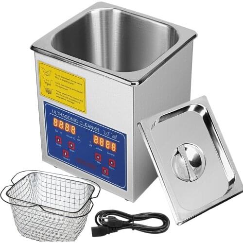 VEVOR 2L Ultrasonic Cleaner with Digital Heater Timer for Dental Sonic Bath Glasses Jewelry Watch Ultrasound Cleaning Machine