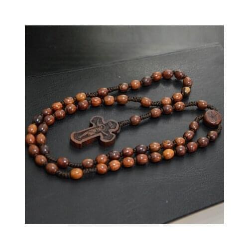 Catholic Saints Vietnam imported wooden oval rose rosary, religious supplies, church supplies, church membership gifts