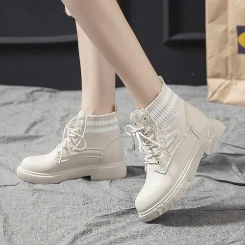 New Women Boots Punk Style Female British Wind Winter Plus Velvet Students Korean Version of The Wild Short Boots Women cy87