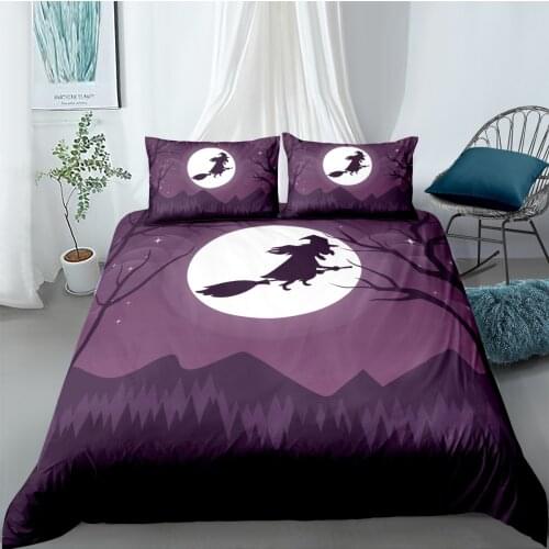 3D Design Duvet Cover Sets Bedding Sets Quilt Covers Pillow Cases Full Twin Single Double Size Halloween Witch Custom Bed Linens