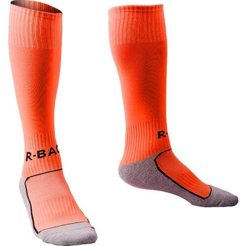 5 pairs/lot Long tube Childrens football soccer socks towel stocking school training football team socks for 8-13 years old