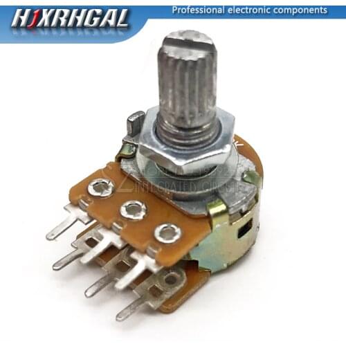 5pcs B1K B2K B5K B10K B20K B50K B100K B500K B1M 6Pin Shaft WH148 Potentiometer 1K 2K 5K 10K 20K 50K 100K 500K 1M hjxrhgal