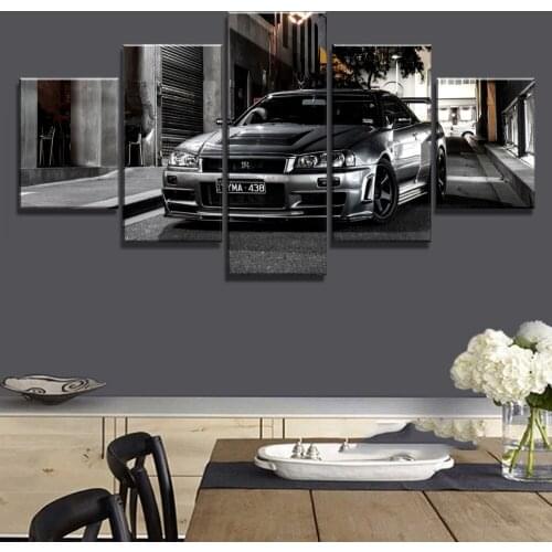 5 Piece HD Print Large Nissan Skyline Gtr Car Modern Decorative Paintings on Canvas Wall Art for Home Decorations Wall Decor