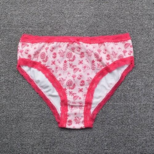 5 Pieces Flower Lace Striped Girls Briefs Trunk Boxers Kids Shorts Child Panties Cotton Pants Student Underwear 4-10Y