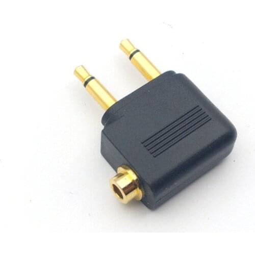 50 X Gold-plate Aeroplane Airplane Air Plane 3.5mm Stereo Headphone Earphone Socket Adapter