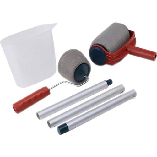 6Pcs/Set Handheld Roller Brush Pro Flocked Edger Wall Painting Runner Kit Tool