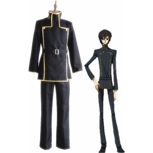Anime Code Geass Lelouch Lamperouge Cosplay Costume Japanese School Uniform Halloween Carnival Black Outfit High Quality