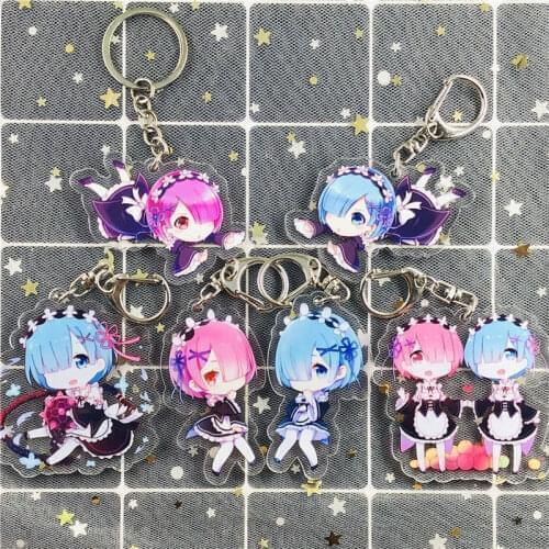 Anime Re:Life In A Different World From Zero Acrylic Keychain Figure Acrylic Pendant Keyring