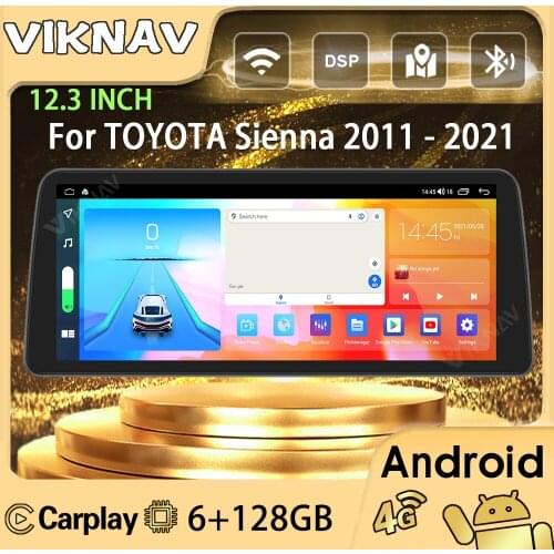 12.3inch Android Car Radio For TOYOTA Sienna 2011-2021 stereo receiver IPS touch screen GPS navigation multimedia player 2din