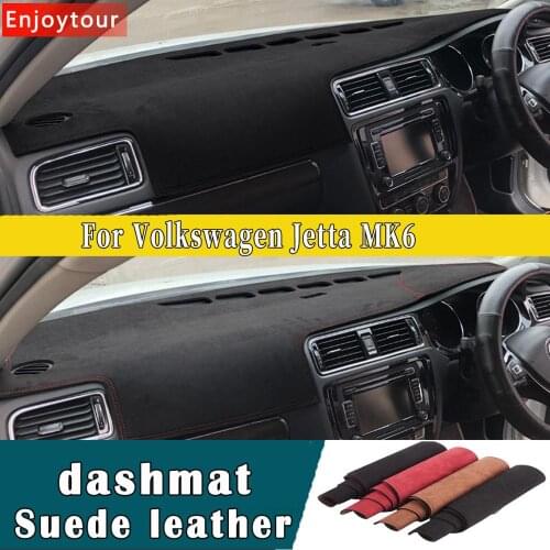 Car-styling Suede Leather Dashmat Dashboard Cover Pad Dash Mat Carpet for Volkswagen Vw Jetta MK6 2011 2012 2015 2016 2017 RHD