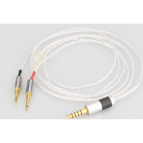 Free shipping 4.4mm 8core Silver Plated Headphone Upgrade Cable for HE1000 HE400S HE560 Oppo PM-1 PM-2