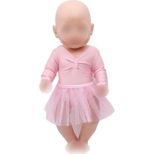 40-43 Cm Boy American Dolls Dress Pink Lace Ballet Dress Newborn Skirt Baby Toys Accessories Fit 18 Inch Girls Doll Gift f316
