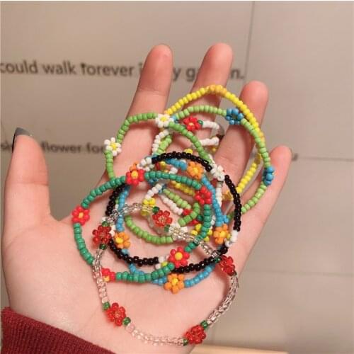 Bohemian Beads Bracelets Ins All Match Colorful Flowers Daisy Charming Jewelry for Women Lot Wristband Trendy Jewelry Decoration