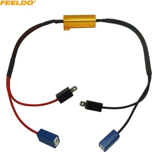 FEELDO 1Pc H1/H3 LED Fog Light DRL Driving Light Canbus 50W Load Resistor Wiring Canceller Canbus ERROR FREE Decoders Wirings