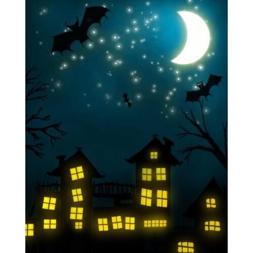 Night sky fly bats photography backgrounds fabric 2020 Halloween photo backdrops for photo studio accessories photophone HA-015