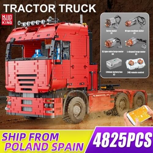 MOULD KING Remote Control Truck High-Tech The Motorized Tractor Truck Building Block Brick Kids Educational Toys Christmas Gifts