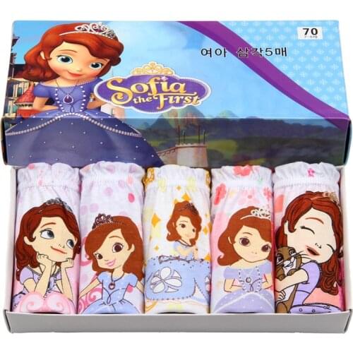 5pcs Girls Cotton Underwear Female Princess Panties For Girls Kids Comfortable Soft Briefs Boxer Baby Infant Children Underwear